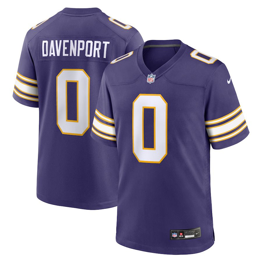 Men Minnesota Vikings 0 Marcus Davenport Nike Purple Classic Player Game NFL Jersey